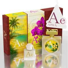 Exotic Orchid Dream Hanging Car Perfume 10ml + Tropical Ylang Paradise Car Perfume Spray 50ml