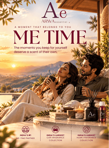 ARWA essential Me Time mobile banner – couple relaxing with ARWA fragrances