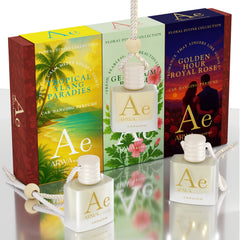 Golden Hour Royal Rose + Wild Geranium Bloom + Tropical Ylang Paradise Hanging Car Perfume | 10ml Each
