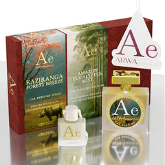 Amazon Eucalyptus Mist Hanging Car Perfume 10ml + Kaziranga Forest Breeze Car Perfume Spray 50ml