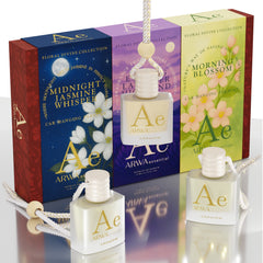 Morning Blossom + Evening Lavender Highland + Midnight Jasmine Whisper Hanging Car Perfume | 10ml Each