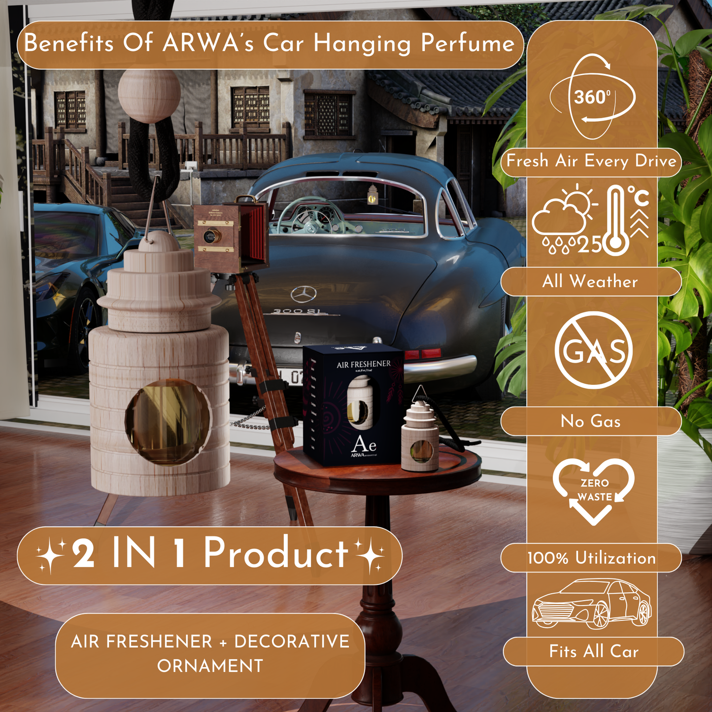 Oud Essential Oil Car Hanging Perfume