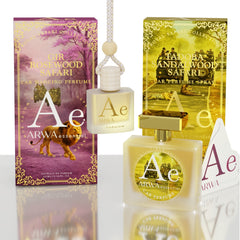 Gir Rosewood Safari Hanging Car Perfume 10ml + Tadoba Sandalwood Safari Car Perfume Spray 50ml