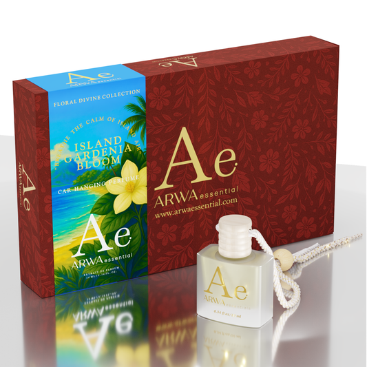 Island Gardenia Bloom Hanging Car Perfume 10ml + Tropical Ylang Paradise Car Perfume Spray 50ml