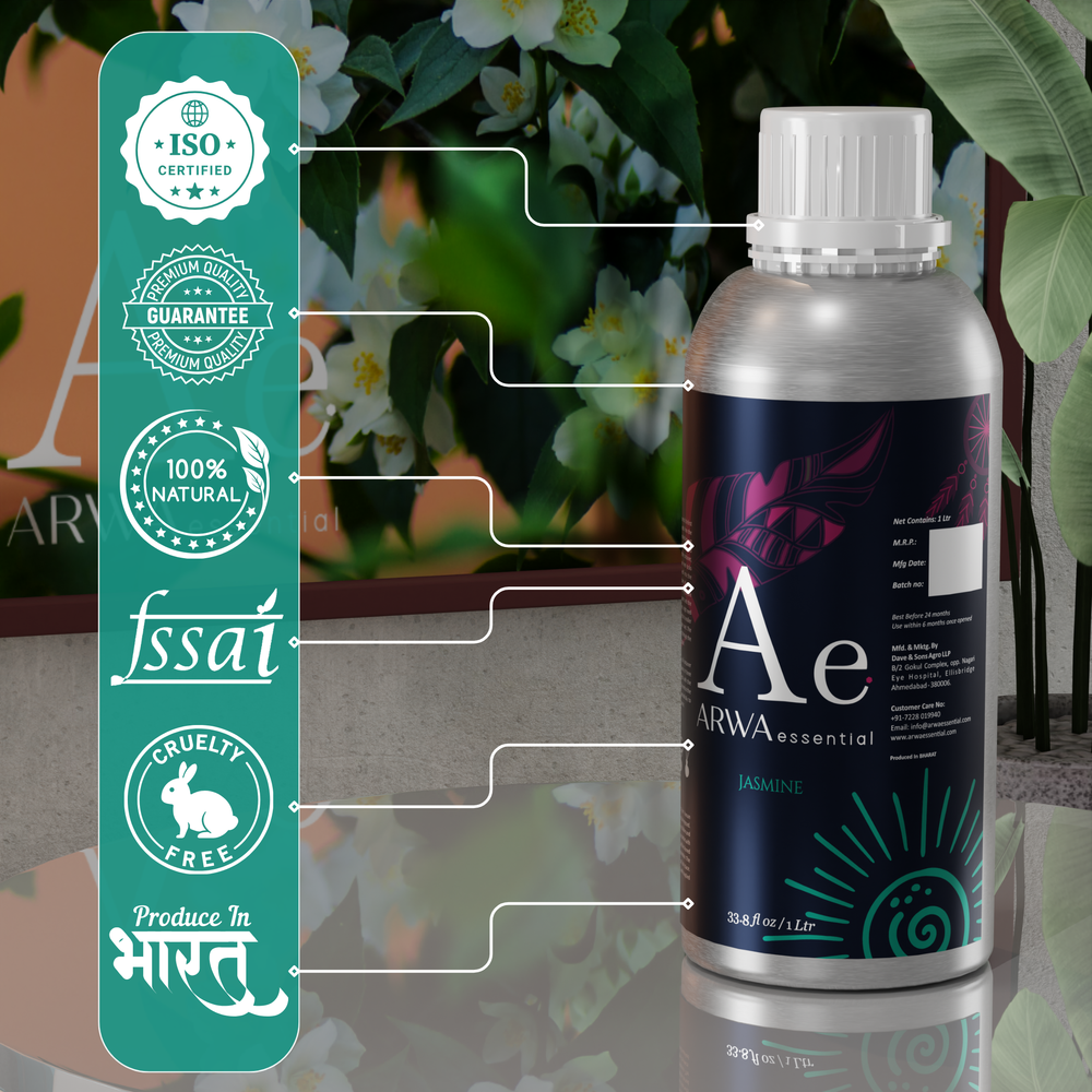 ARWA Essential certifications - ISO certified, premium quality guarantee, 100% natural, FSSAI, cruelty free, produced in India