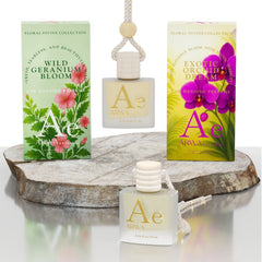 Wild Geranium Bloom + Exotic Orchid Dream Hanging Car Perfume | 10ml + 10ml