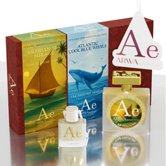 Atlantic Cool Blue Whale Hanging Car Perfume 10ml + Arabian Sea Mirage Car Perfume Spray 50ml