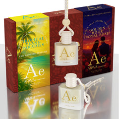 Golden Hour Royal Rose + Tropical Ylang Paradise Hanging Car Perfume | 10ml + 10ml