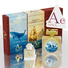 Pirate’s Caribbean Sea Hanging Car Perfume 10ml + Atlantic Cool Blue Whale Car Perfume Spray 50ml