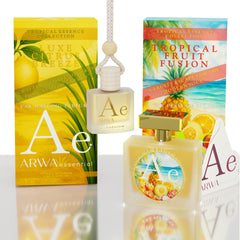 Luxe Citrus Breeze Hanging Car Perfume 10ml + Tropical Fruit Fusion Car Perfume Spray 50ml