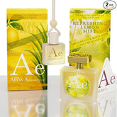 Luxe Citrus Breeze Hanging Car Perfume 10ml + Refreshing Lemon Mist Car Perfume Spray 50ml