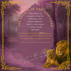Gir Rosewood Safari quote card – The Legacy of the Lion Land, born from the strength of the Gir wilderness, rooted in Gir's heritage, refined for the world