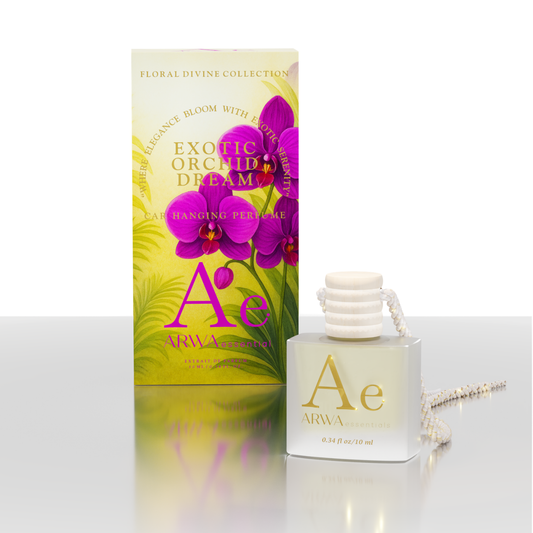 Exotic Orchid Dream Hanging Car Perfume 10ml + Evening Lavender Highland Car Perfume Spray 50ml