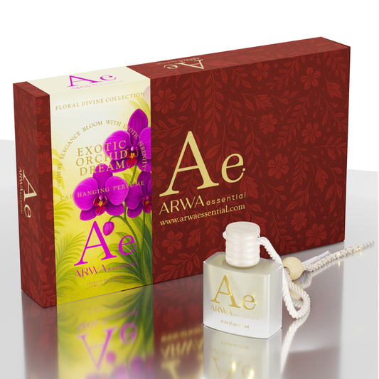 Exotic Orchid Dream Hanging Car Perfume 10ml + Evening Lavender Highland Car Perfume Spray 50ml