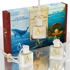 Pacific Aqua Pearl + Atlantic Cool Blue Whale + Pirate’s Caribbean Sea Hanging Car Perfume | 10ml Each
