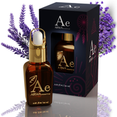 ARWA Essential French Lavender Essential Oil 20ml amber dropper bottle with packaging box, lavender flowers in background