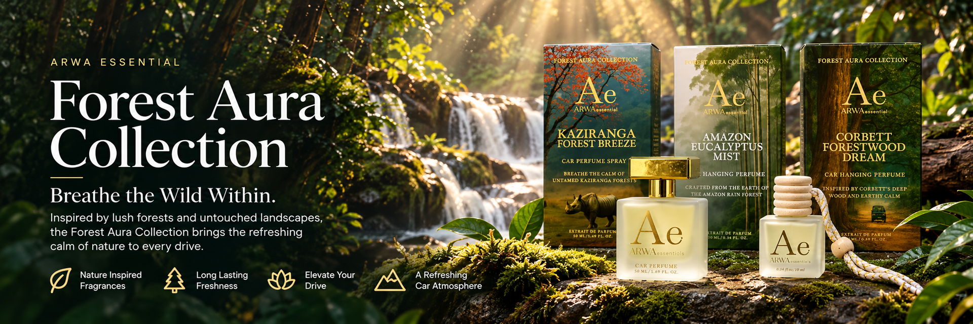 ARWA essential Forest Aura car perfume collection