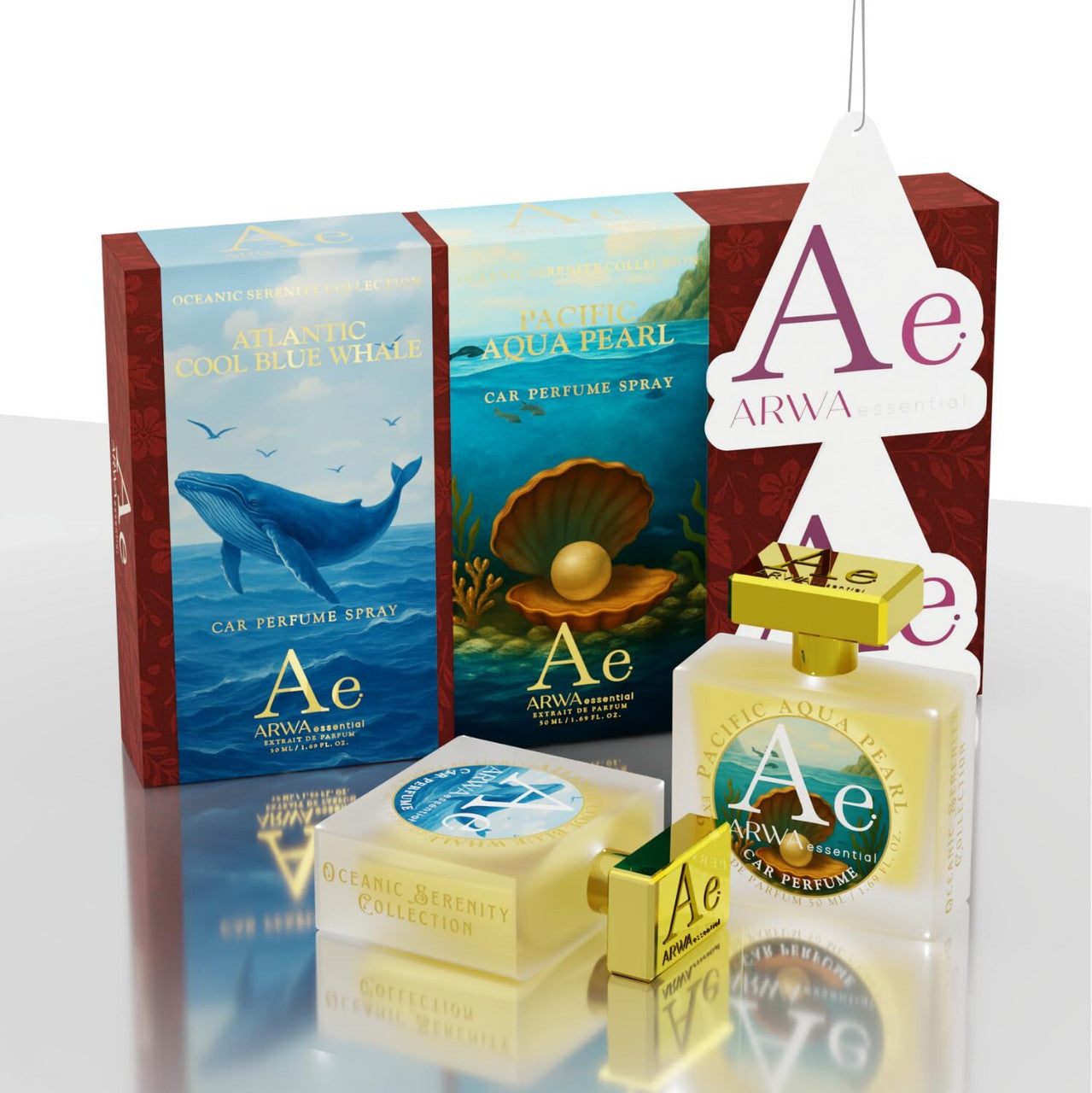 Pacific Aqua Pearl + Atlantic Cool Blue Whale Car Perfume Spray | 50ml Each