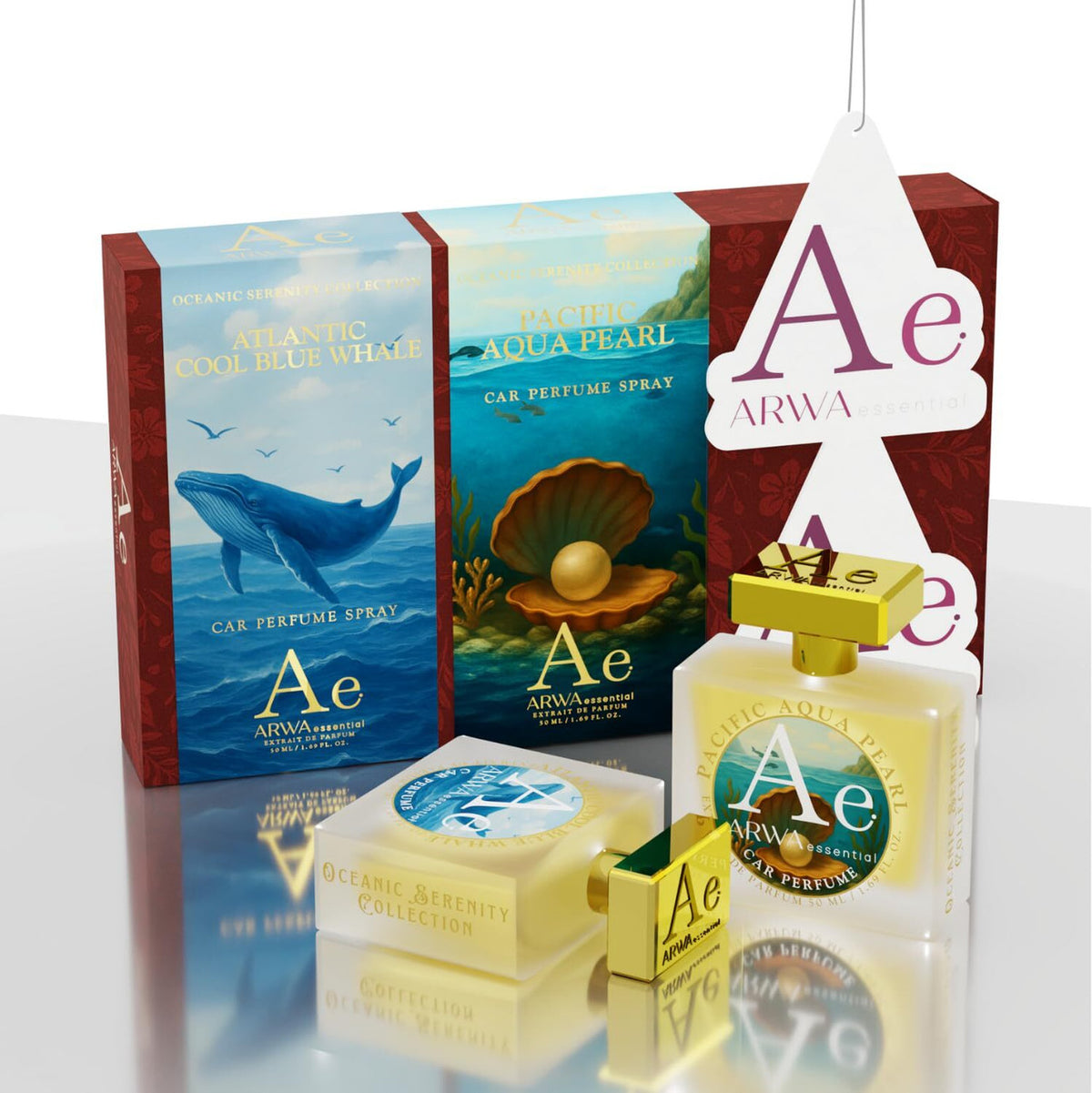 Pacific Aqua Pearl + Atlantic Cool Blue Whale Car Perfume Spray | 50ml Each