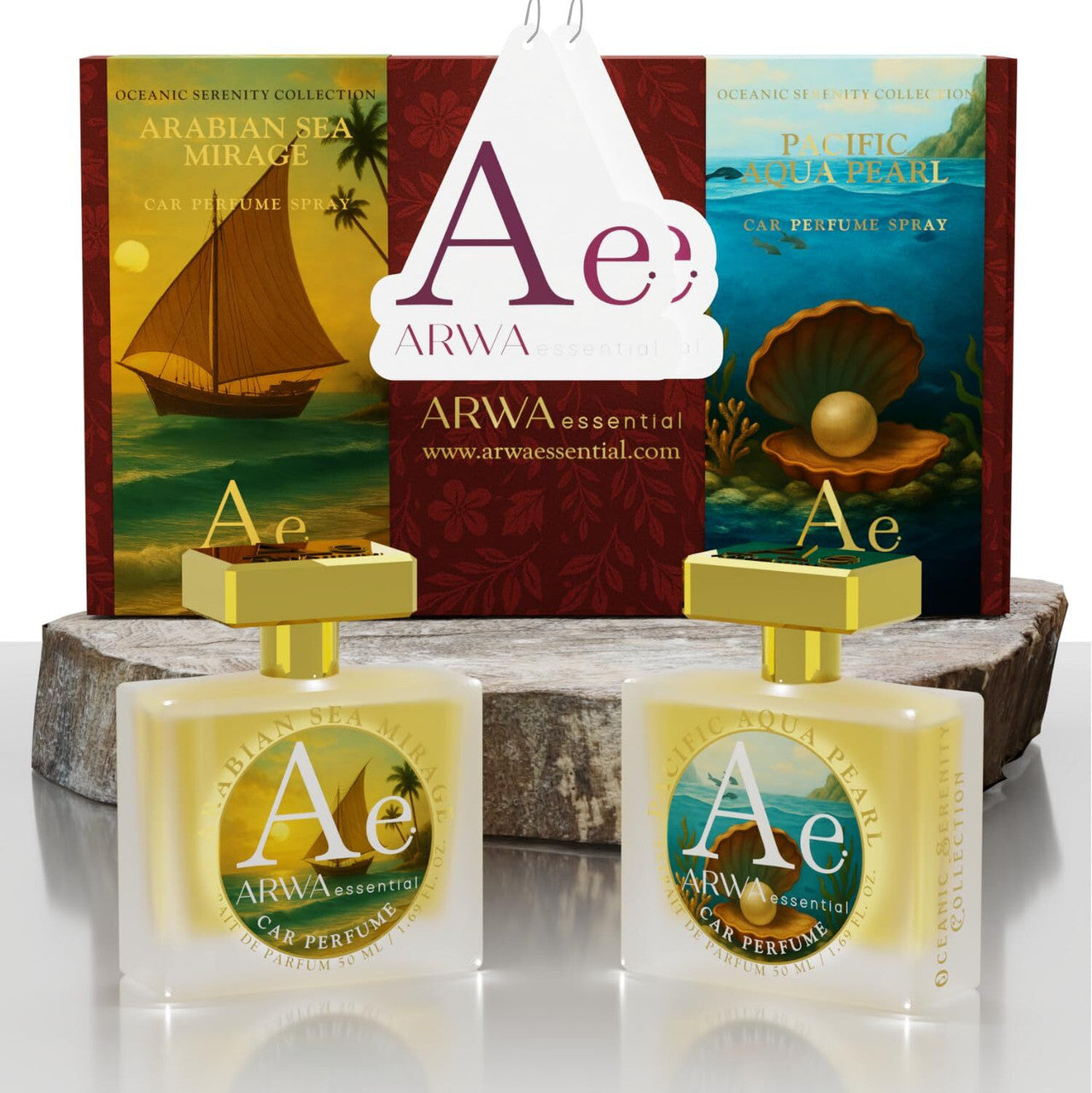 Pacific Aqua Pearl + Arabian Sea Mirage Car Perfume Spray | 50ml Each