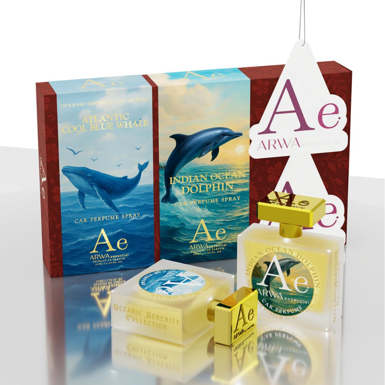 Indian Ocean Dolphin + Atlantic Cool Blue Whale Car Perfume Spray | 50ml Each