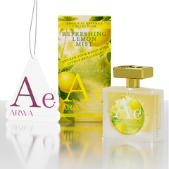Lemon Mist Hanging Car Perfume 10ml + Tropical Fruit Fusion Car Perfume Spray 50ml