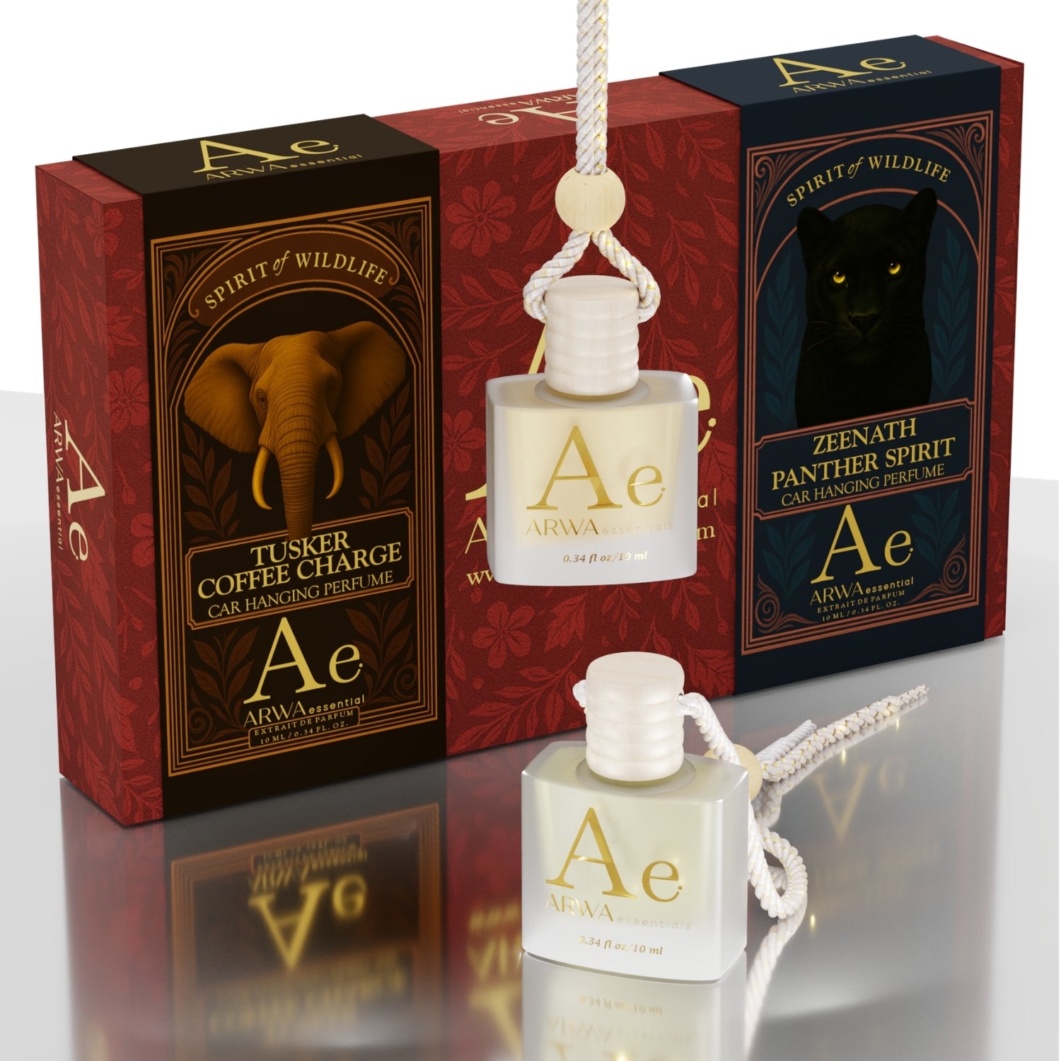 Zeenath Panther Spirit + Tusker Coffee Charge Hanging Car Perfume | 10ml + 10ml