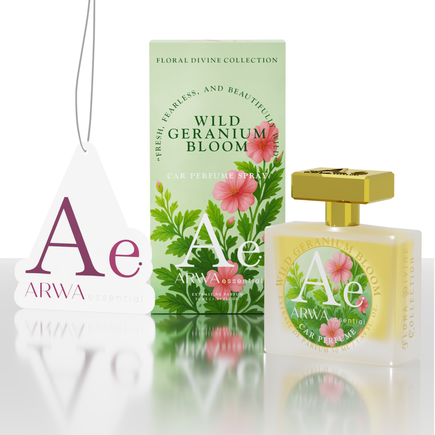 10ml: Golden Hour Royal Rose | 50ml: Wild Geranium Bloom