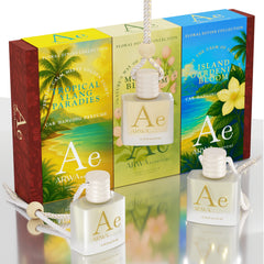 Island Gardenia Bloom + Tropical Ylang Paradise + Morning Blossom Hanging Car Perfume | 10ml Each