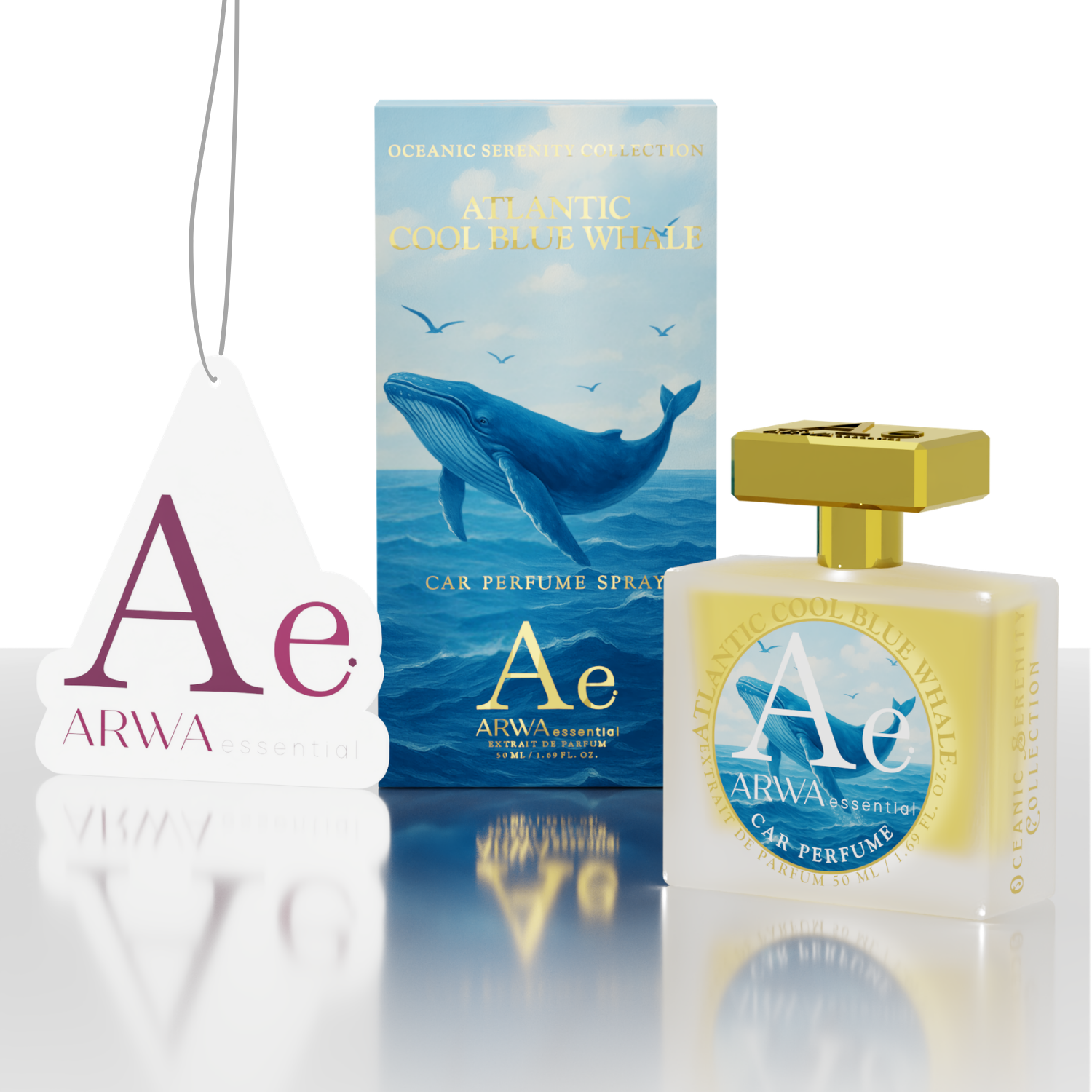 Atlantic Cool Blue Whale Hanging Car Perfume | 10ml