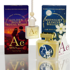 Golden Hour Royal Rose Hanging Car Perfume 10ml + Midnight Jasmine Whisper Car Perfume Spray 50ml