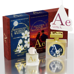 Golden Hour Royal Rose Hanging Car Perfume 10ml + Midnight Jasmine Whisper Car Perfume Spray 50ml