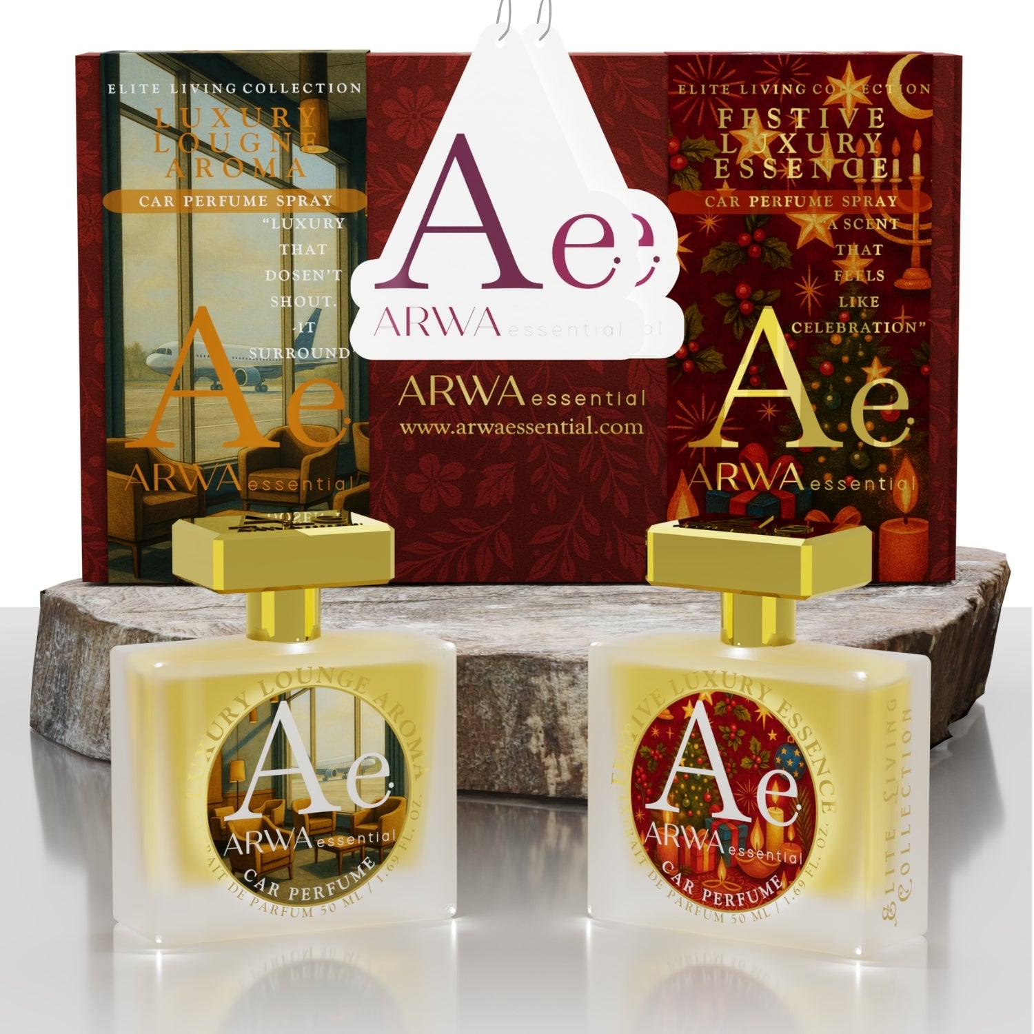 Luxury Lounge Aroma + Festive Luxury Essence Car Perfume Spray | 50ml Each