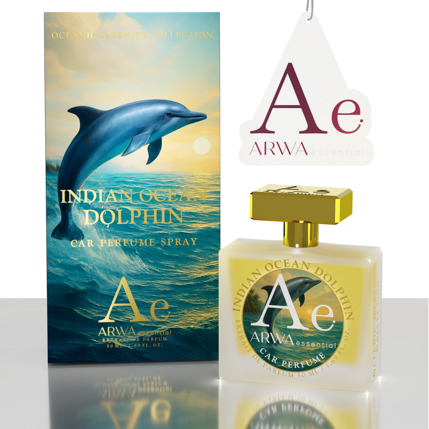 Indian Ocean Dolphin Car Perfume Spray – 50ml | Oceanic Serenity Collection