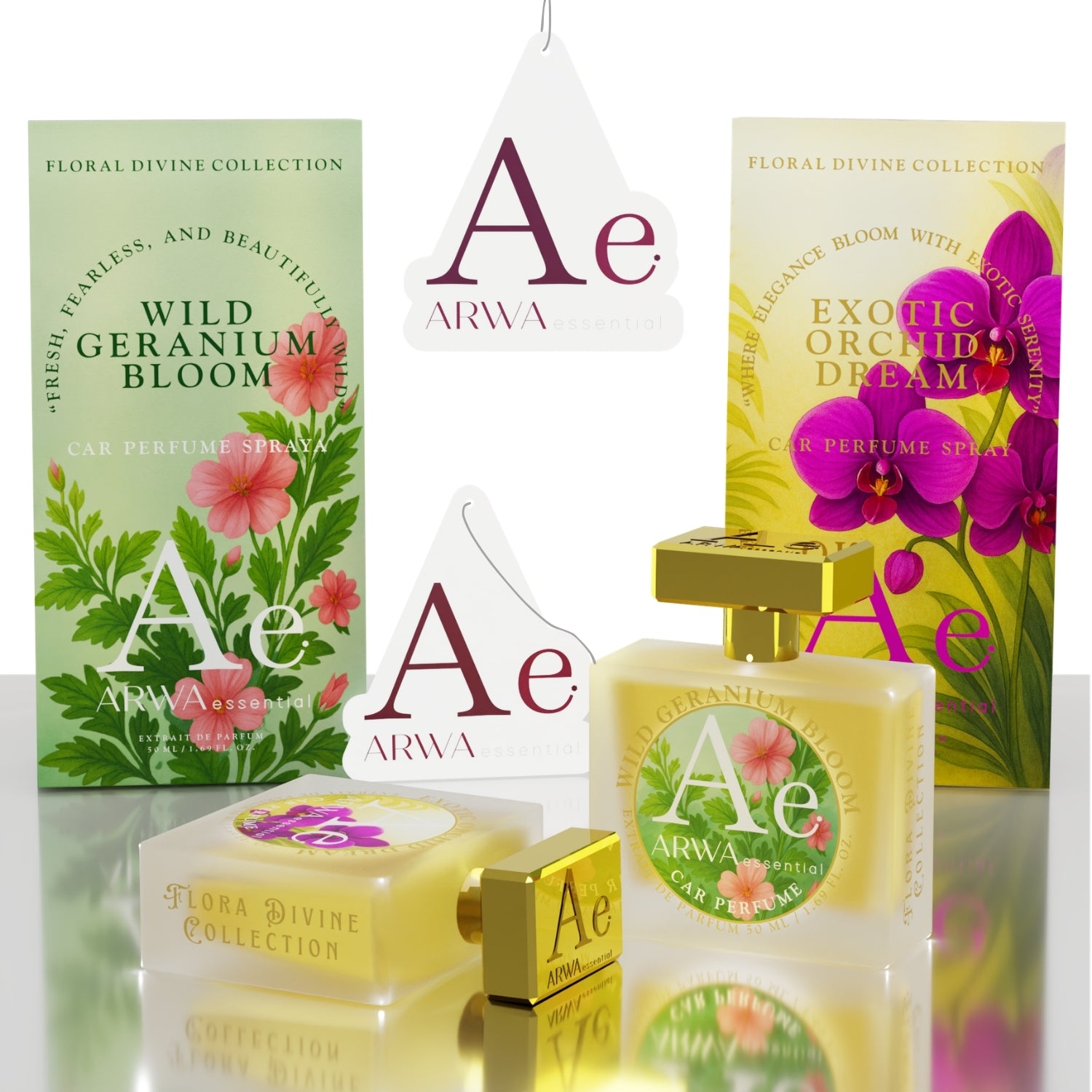 Wild Geranium Bloom + Exotic Orchid Dream Car Perfume Spray | 50ml + 50ml