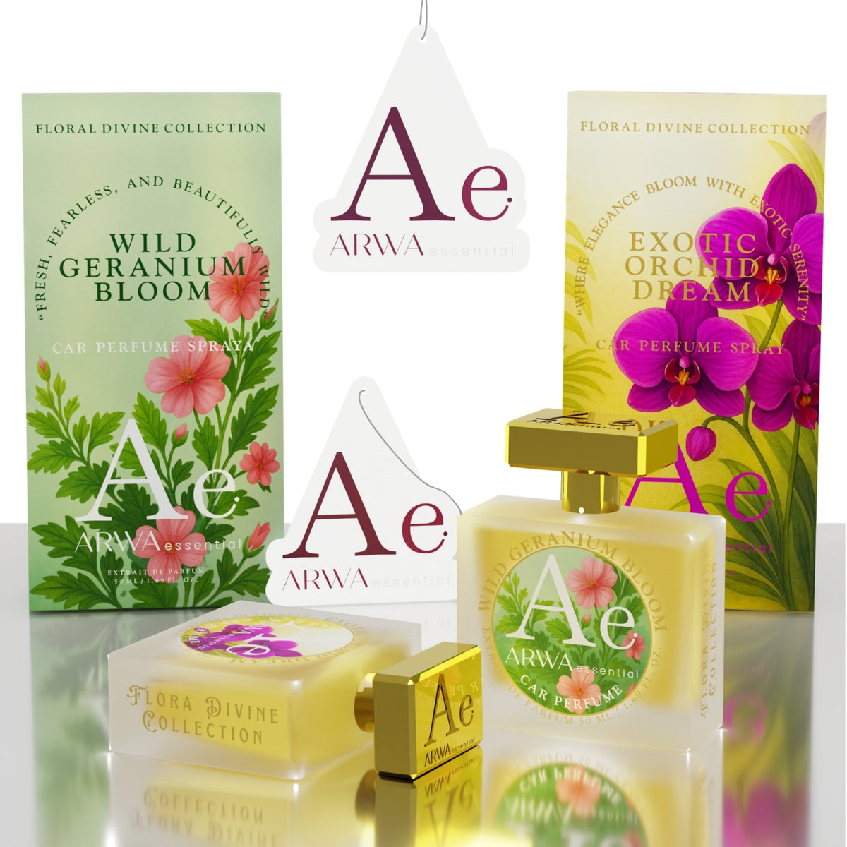 Wild Geranium Bloom + Exotic Orchid Dream Car Perfume Spray | 50ml + 50ml