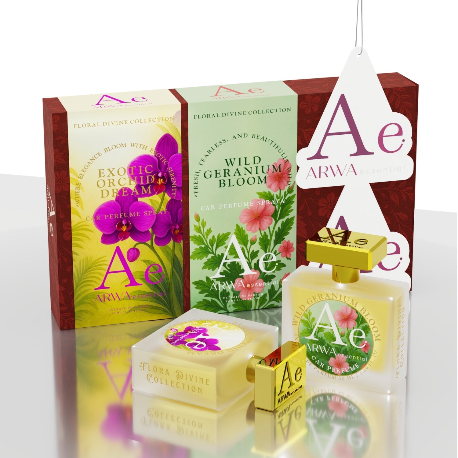 Wild Geranium Bloom + Exotic Orchid Dream Car Perfume Spray | 50ml + 50ml