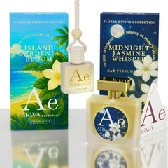 Island Gardenia Bloom Hanging Car Perfume 10ml + Midnight Jasmine Whisper Car Perfume Spray 50ml