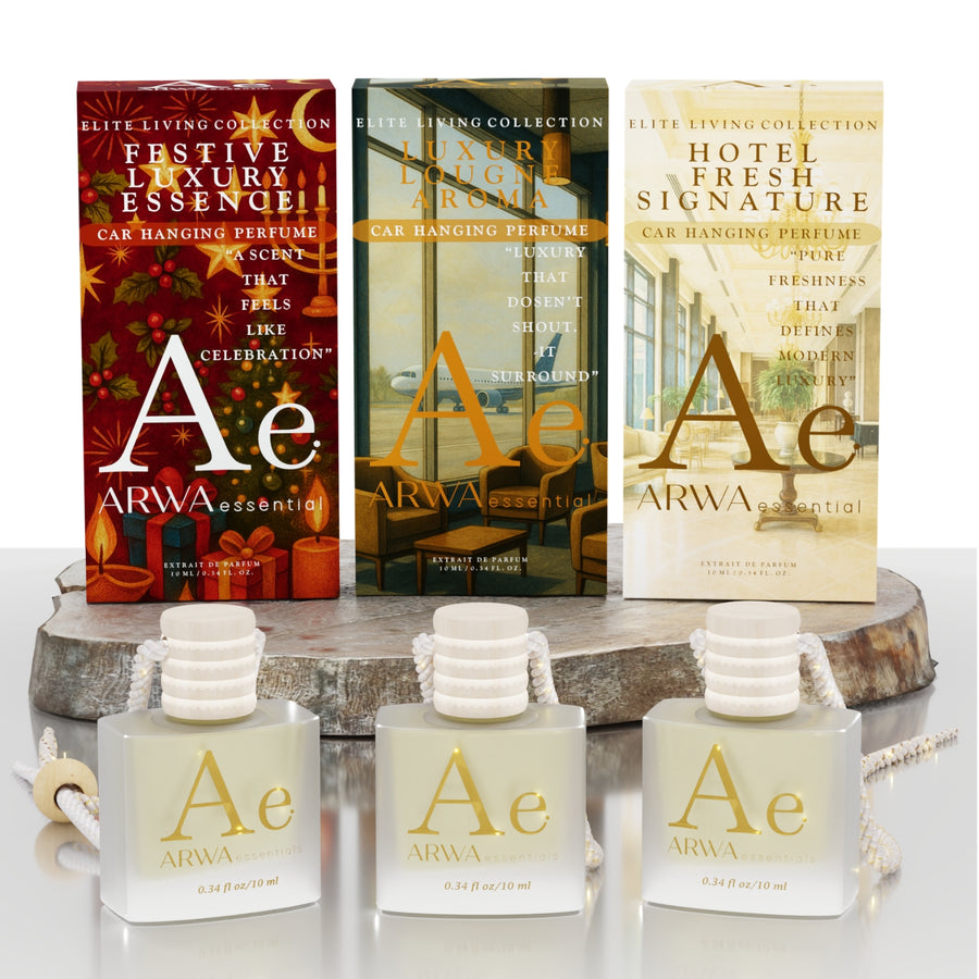 Luxury Lounge Aroma + Festive Luxury Essence + Hotel Fresh Signature Hanging Car Perfume | 10ml Each