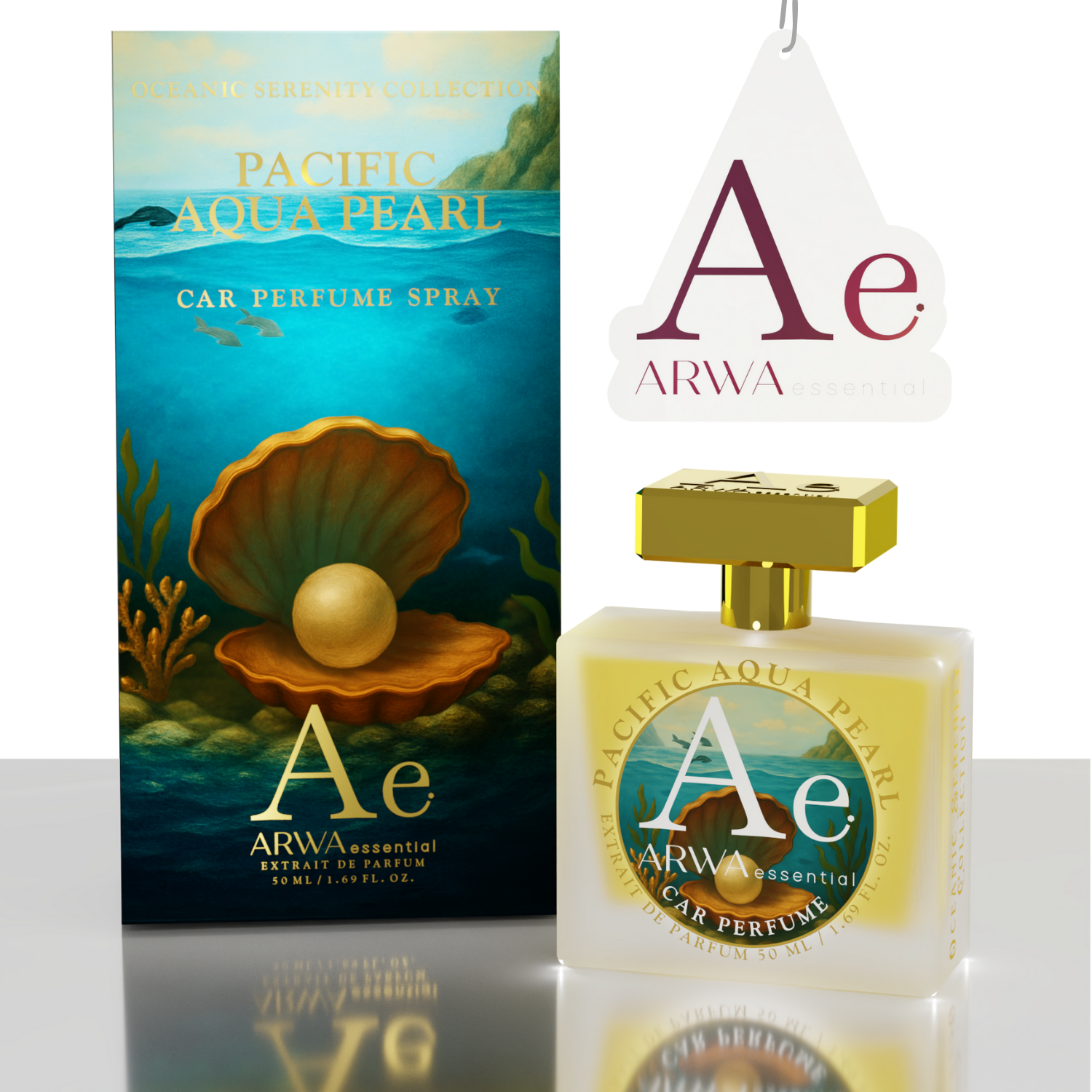 Pacific Aqua Pearl Car Perfume Spray – 50ml | Oceanic Serenity Collection