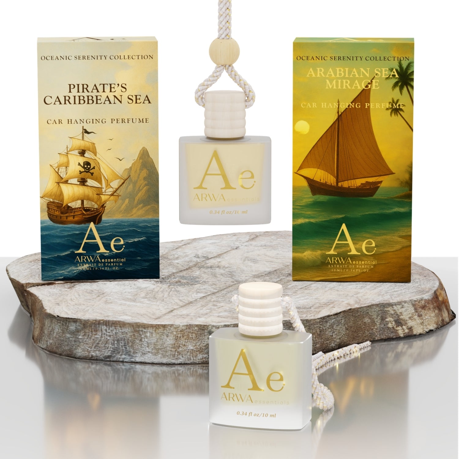 Arabian Sea Mirage + Pirate’s Caribbean Sea Hanging Car Perfume | 10ml x 2