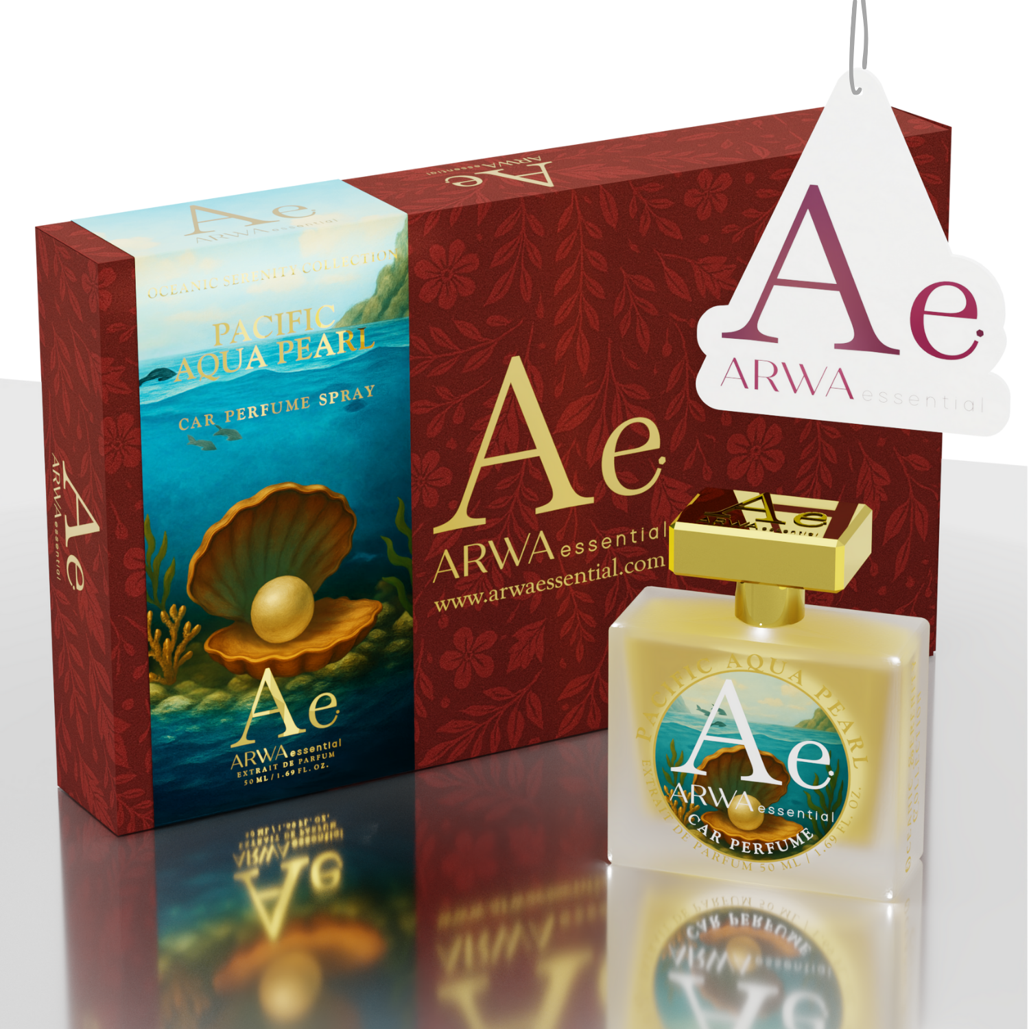 Pacific Aqua Pearl Car Perfume Spray – 50ml | Oceanic Serenity Collection