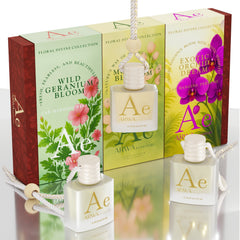Wild Geranium Bloom + Morning Blossom + Exotic Orchid Dream Hanging Car Perfume | 10ml Each