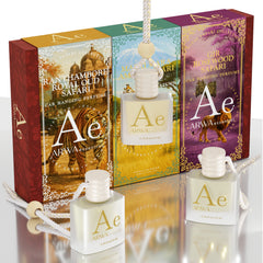 Gir Rosewood Safari + Masai Mara Amber Safari + Ranthambore Royal Oud Safari Hanging Car Perfume | 10ml Each
