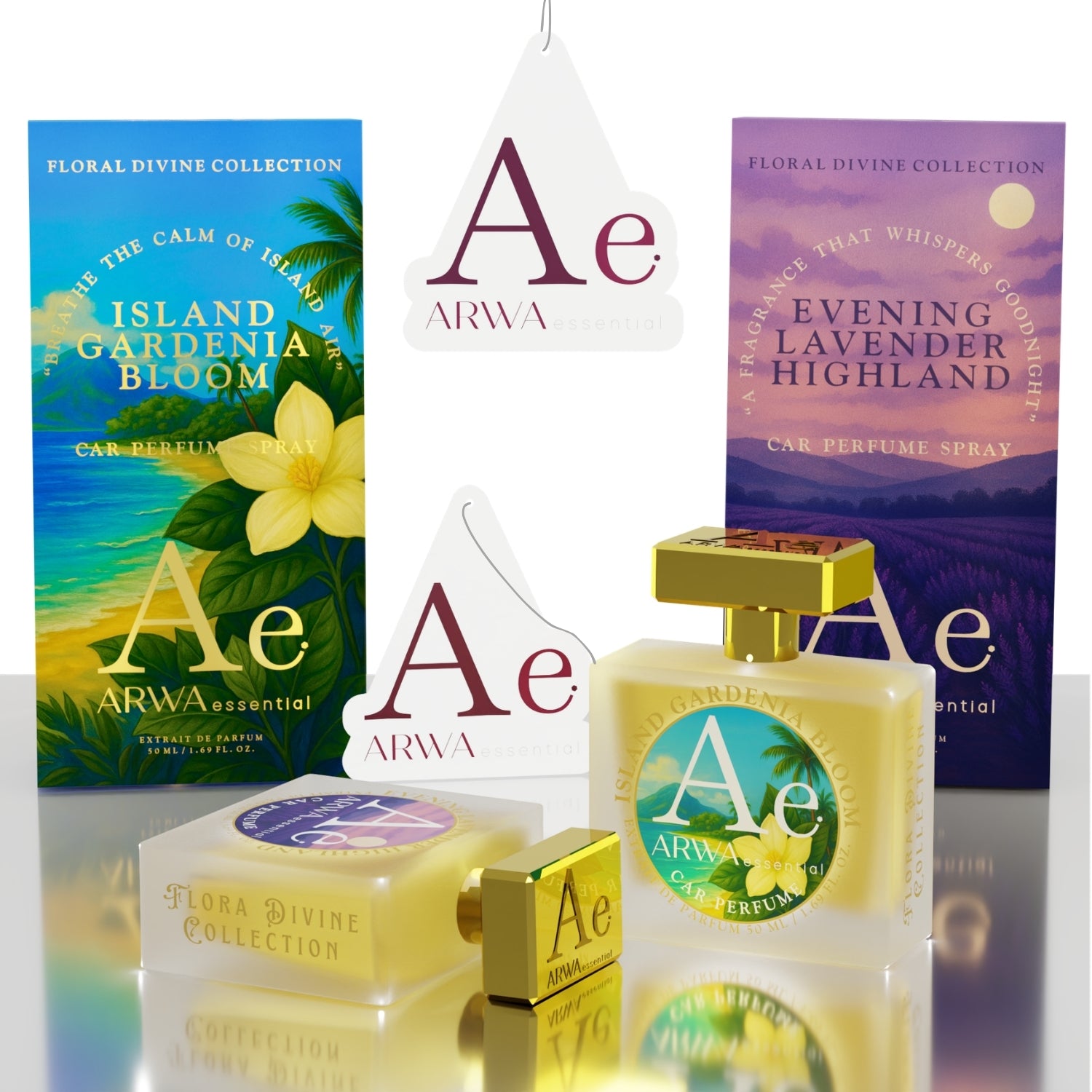 Island Gardenia Bloom + Evening Lavender Highland Car Perfume Spray | 50ml + 50ml