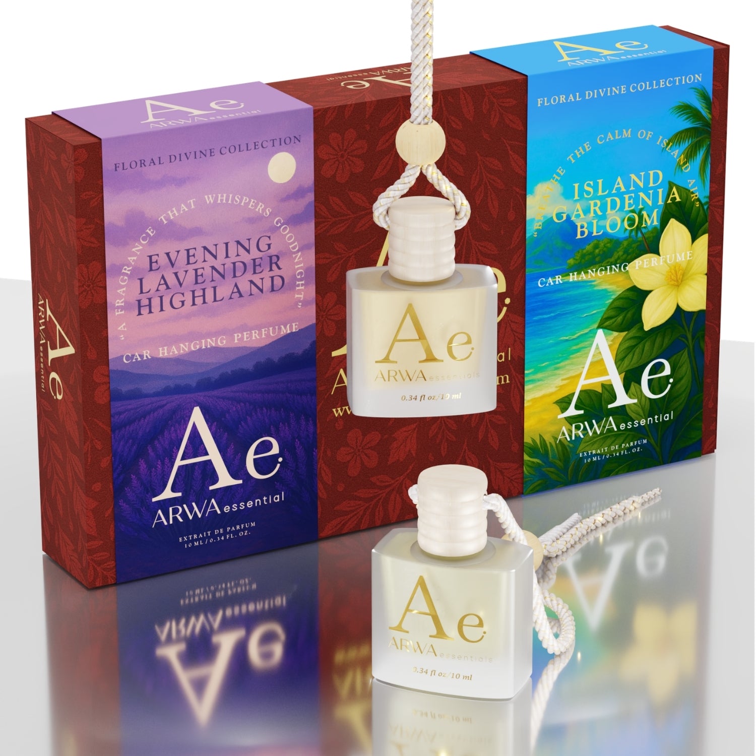 Island Gardenia Bloom + Evening Lavender Highland Hanging Car Perfume | 10ml + 10ml