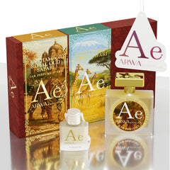 Masai Mara Amber Safari Hanging Car Perfume 10ml + Ranthambore Royal Oud Safari Car Perfume Spray 50ml