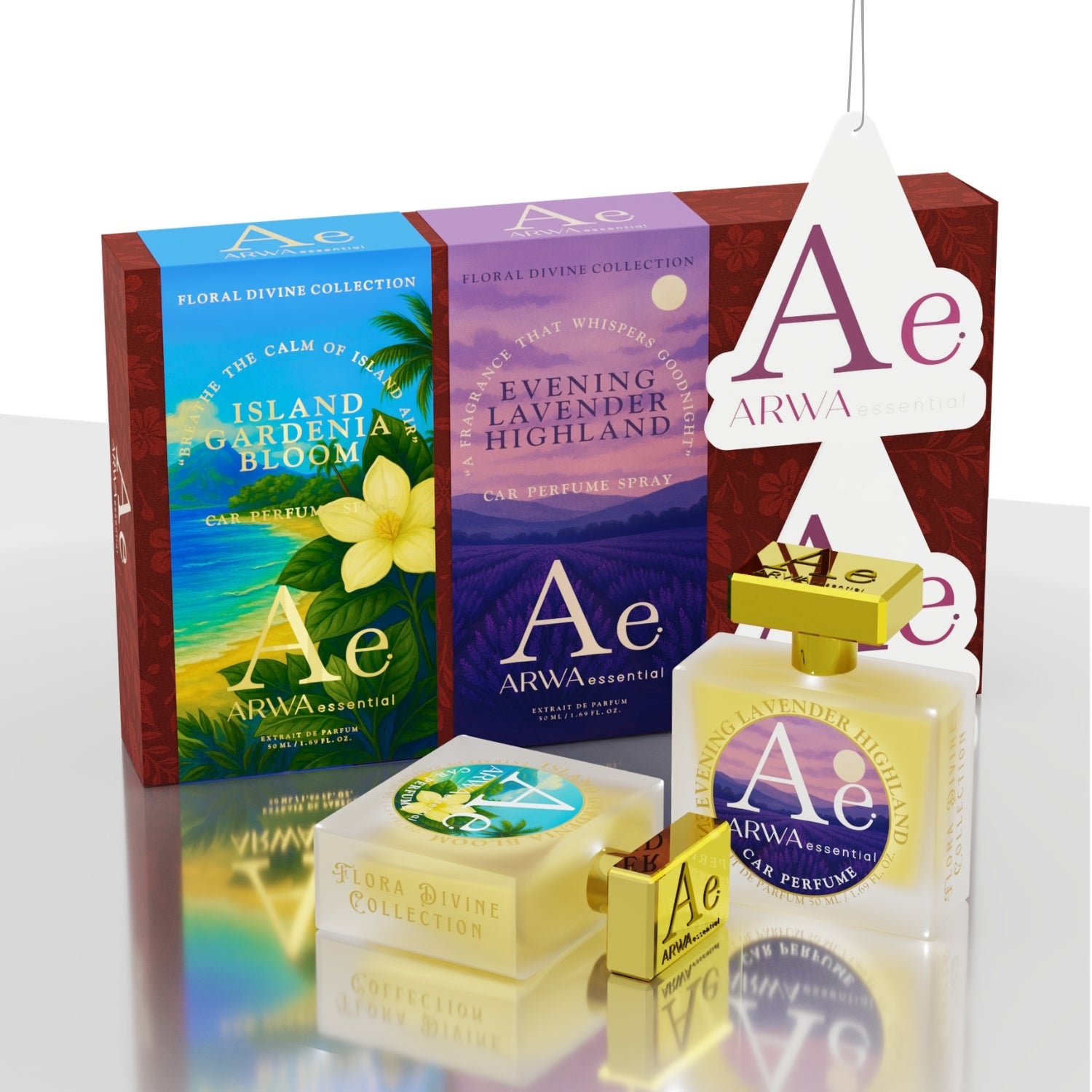Island Gardenia Bloom + Evening Lavender Highland Car Perfume Spray | 50ml + 50ml