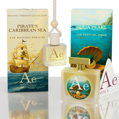 Pirate’s Caribbean Sea Hanging Car Perfume 10ml + Pacific Aqua Pearl Car Perfume Spray 50ml