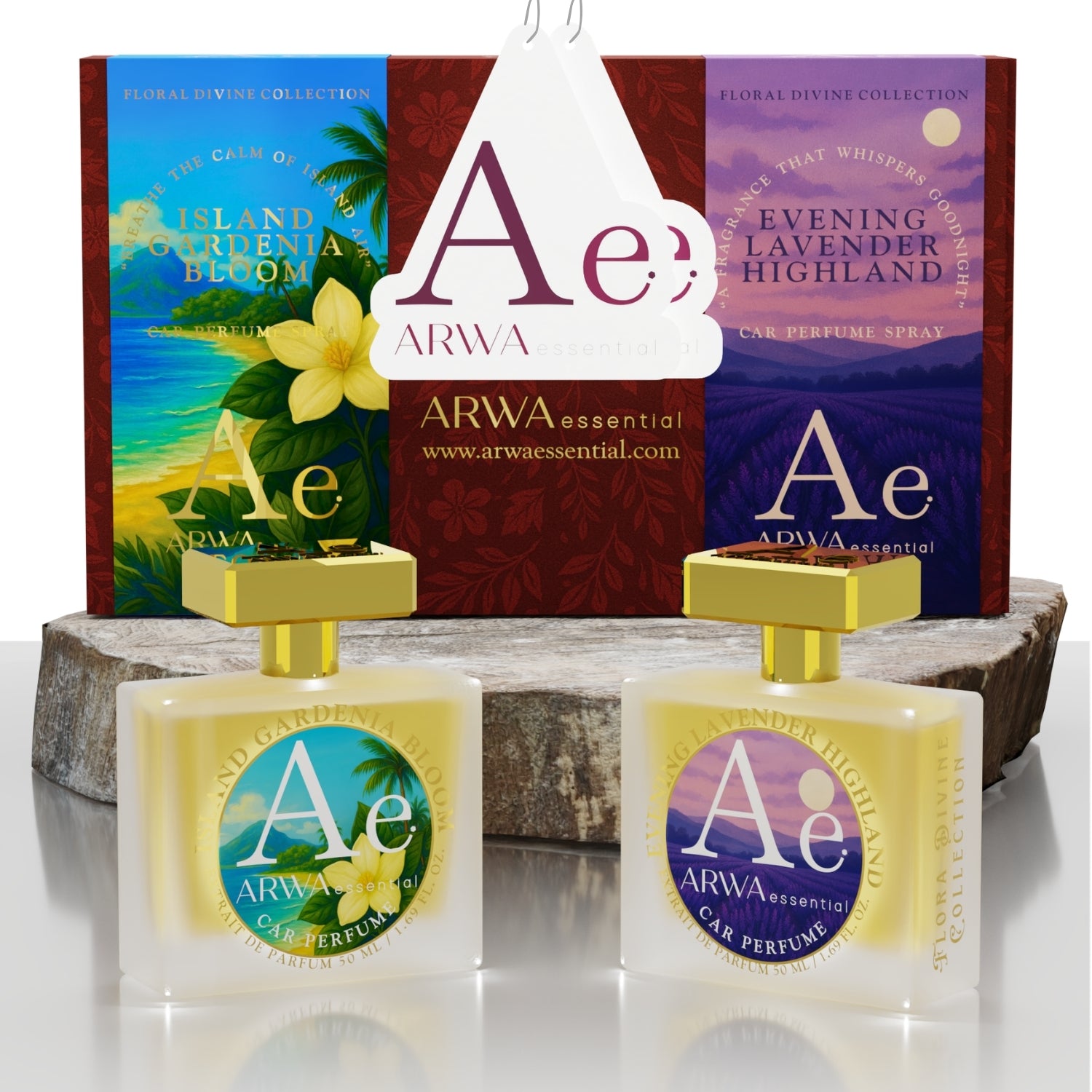 Island Gardenia Bloom + Evening Lavender Highland Car Perfume Spray | 50ml + 50ml